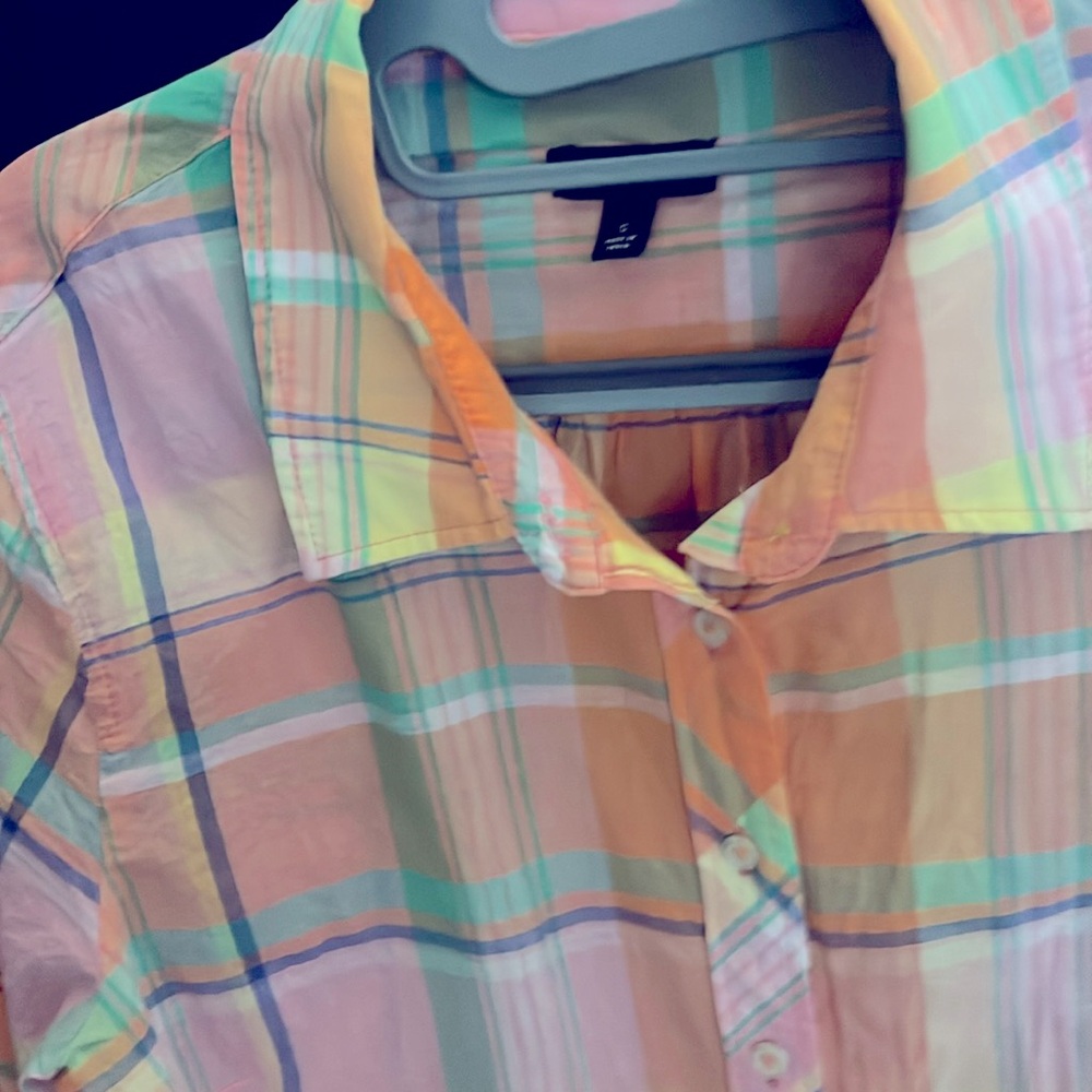 Talbots plaid button down